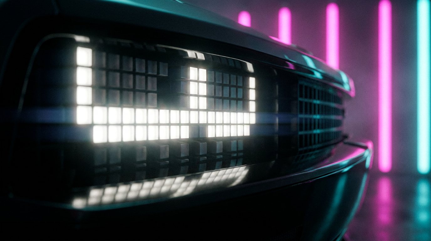 Macro of the parametric pixel headlamp mid boot-up